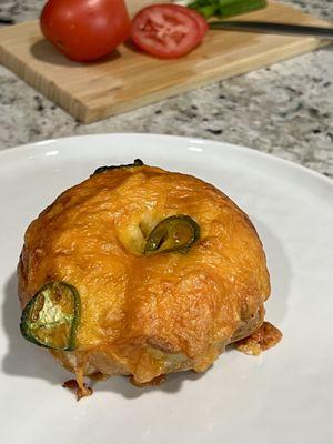 Jalapeño cheddar bagel