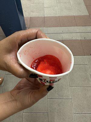 2 roaches in the cherry ice cream!!!