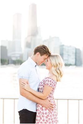 Chicago engagement photo hair and makeup