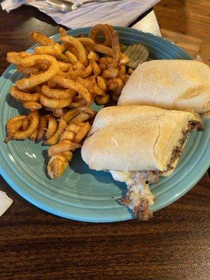 Cheesesteak (husband had them Hold the onions and peppers)