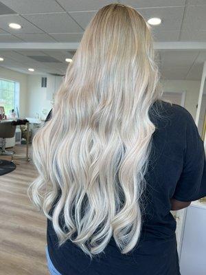 Blonde + handtied extensions @chantelledoeshair