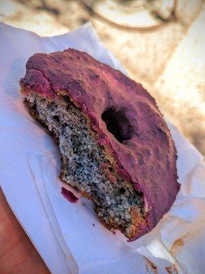 blue corn, blueberry lavender cake donut