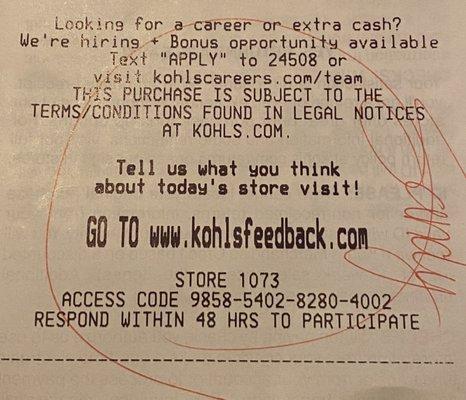 Sandy...the most rude Kohl's employee I've ever dealt with!