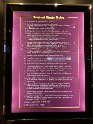 Bingo rules