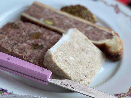 Charcuterie plate comes with warm yummy Acme sesame levain bread