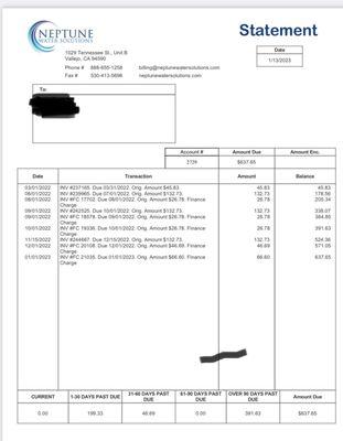 Invoice showing how they have serviced / charged us since 2022 and 2023 even though they have not come down to our shop in 2021.