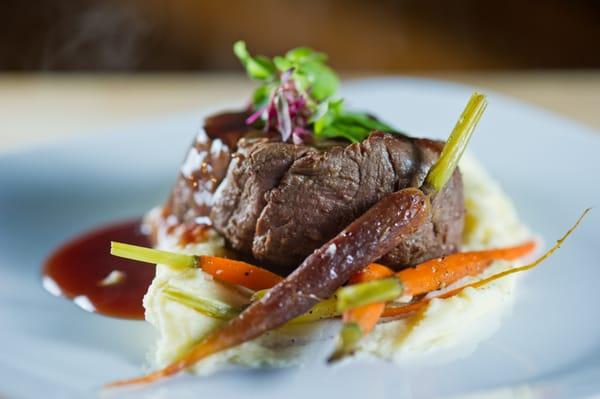 Filet Mignon with Locally Grown Crows Pass Farm Heirloom Baby Carrots