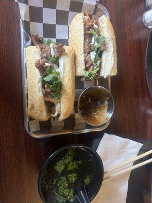 Pork Banh mi  , Side Beef Broth