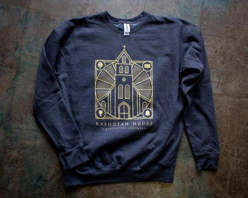 We're trying to beckon fall with these sweatshirts for Nashotah House