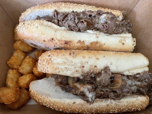 Cheesesteak with Cooper Sharp American and fried onions