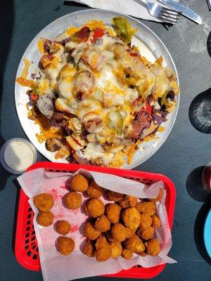 Italian nachos and a mushroom appetizer!