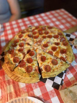 Hand Prep Pepperoni Pizza