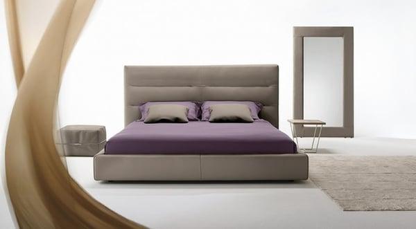 Italian Top Grain Leather Bed by Gamma