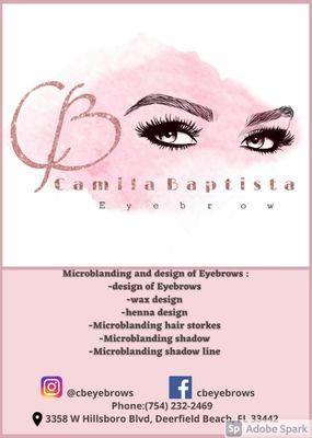 hi my name is Camila
I'm designer of eyebrow and I also do Microblanding