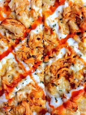 Dino's magical buffalo chicken pizza.