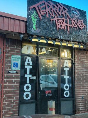 Tattoo shop entrance