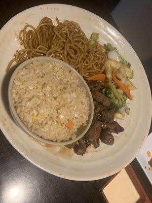 Steak hibachi always moist and delicious cooked to perfection.