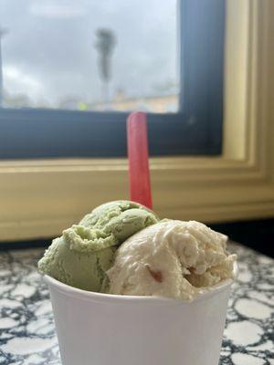 Ginger and green tea ice cream = great combo