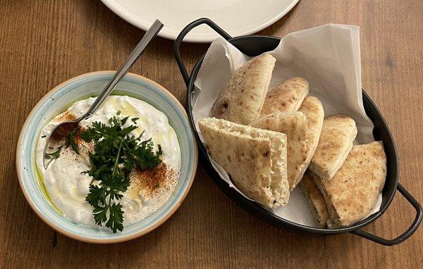 Labneh and pita