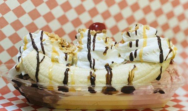 Swing by Sunshine Ice Cream to get your banana split today!