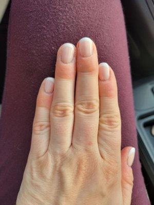 Gel manicure with white tips