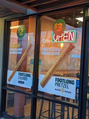 $2 Footlong Churro and $3 Footlong Pretzel