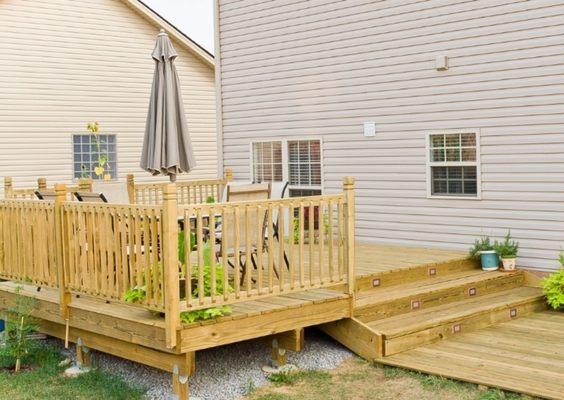 Relaxing on the new back deck.