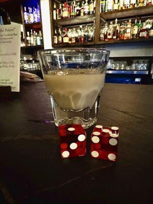 Cinnamon Toast Crunch shot with the roll of a dice