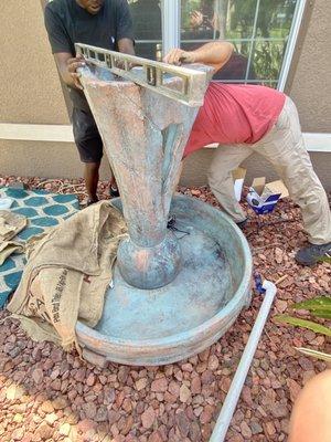 Install of my new Vesuvio fountain.