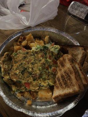 2. Vegetable Omelet Platter ($5.50 I think)