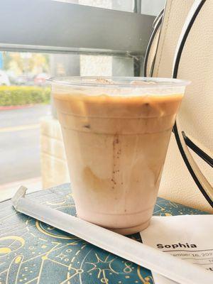 Iced rose latte