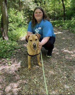 This girl was my favorite ! Taking a walk on the trails by league with a lfaw pup!