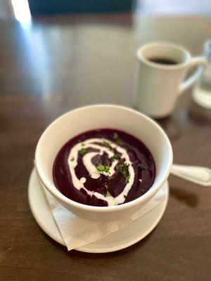 Chilled Thyme Roasted Beet Soup