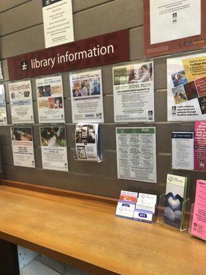 Library info at the entrance