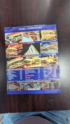 One of the menus