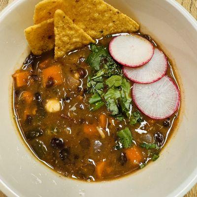 Saturday soup special Vegan black bean soup