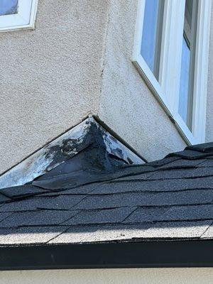 Rather then quoting the proper work and replacing the flashing that needed to be lowered the just did this mess.