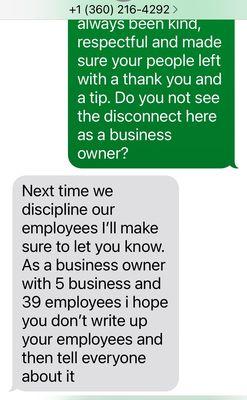 This is just not how to speak to loyal customers.