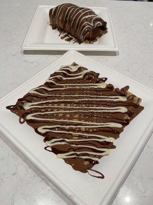 Triple Choco Crepe and chocolate burrito