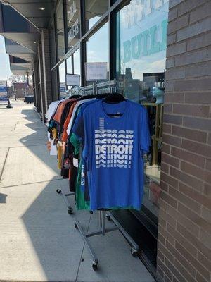 Sidewalk sale 25% off.  I found my purple plum Detroit City T-Shirt.  3/27/2021