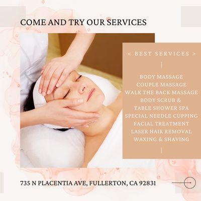 Come and try our services