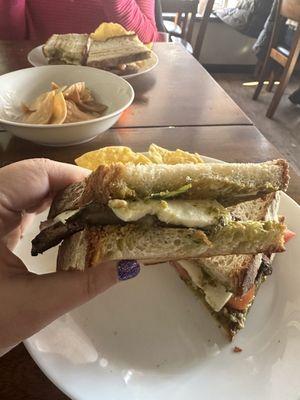 Mozarella Panini Lunch with mushrooms