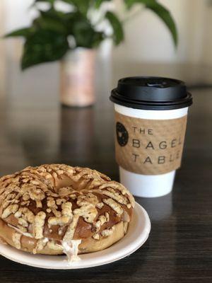 Asiago bagel, lox, and cream cheese - so glad this new cafe is here!