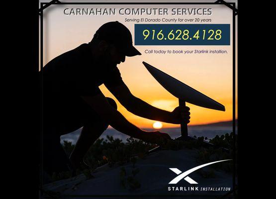 In addition to Computer services we install:
 Starlink
 Security Cameras
 Home Theatre
 Sound Systems