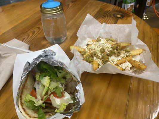 Gyro and Greek Fries.  Very good!