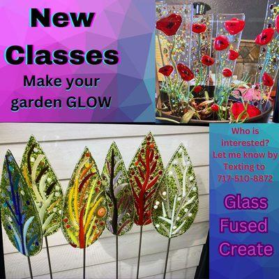 fused Glass class for garden stakes