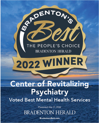 CRP has been voted Best in Mental Health for 2022 by the Bradenton Herald!