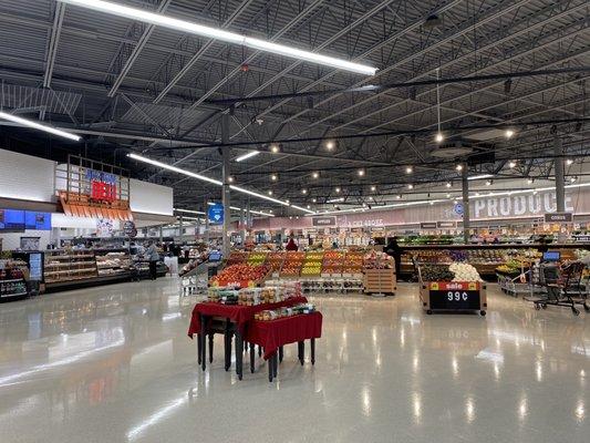 Interior of Meijer's when you first walk through the door.