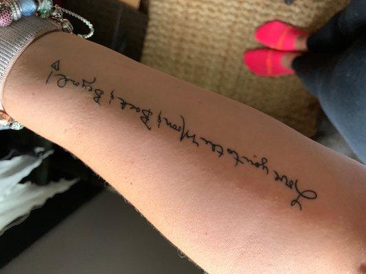 Mom's handwriting of a phrase we always say to each other.