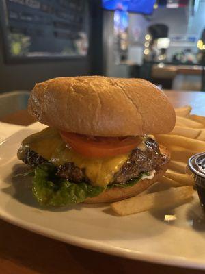 Cheeseburger and fries